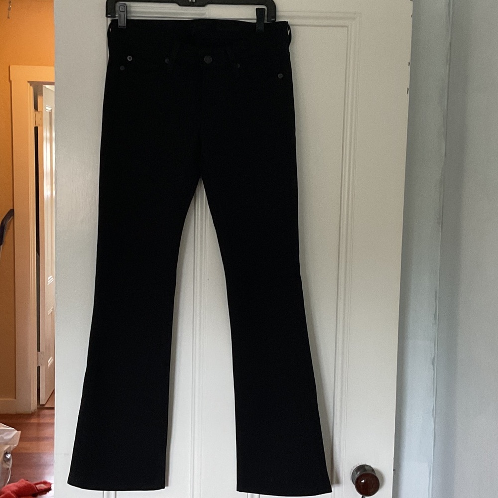 7 For All Mankind Women's Black Flare Jeans